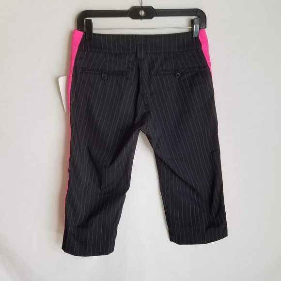 Oakley Womens Black Pink Striped Capri Golf Pants Size 2  NWT - Picture 4 of 6